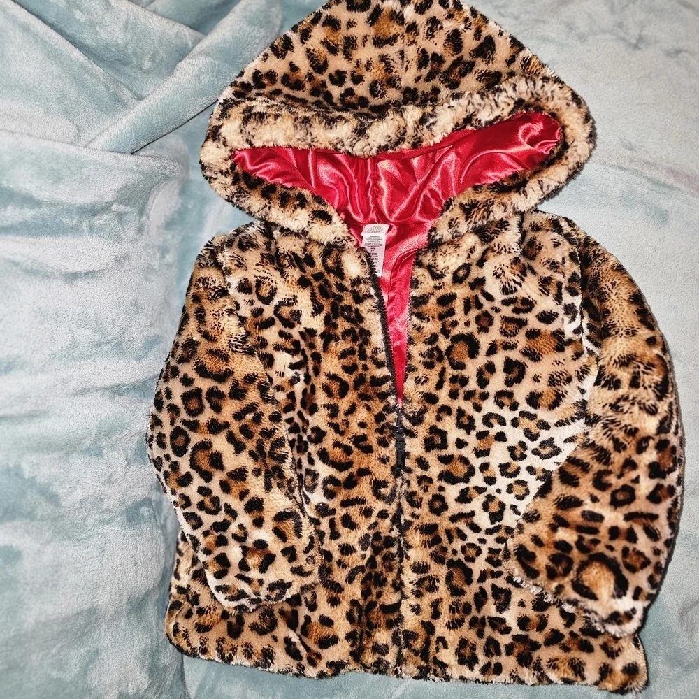 Little Me Leopard Print Pea Coat